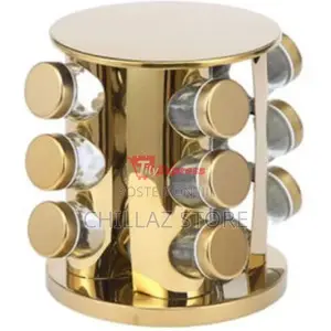 Countertop Glass Rotating Spice Rack 12 Spice Jars Organizer