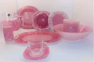 Luminarc Tempered Jazzy Pink Plates, Cups, Bowls