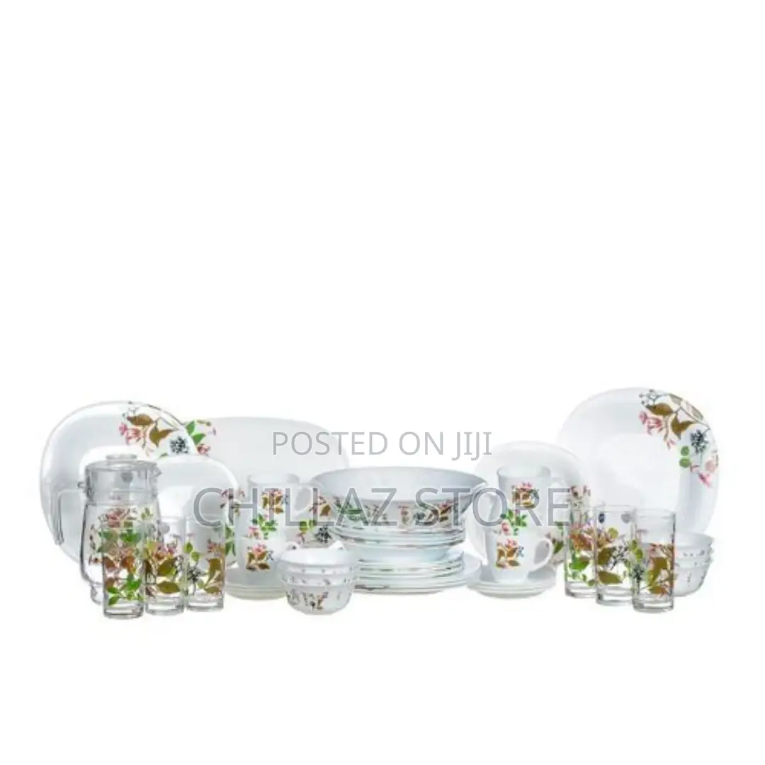 Luminarc Plates, Cups, Bowls Glass Dinnerware Set, 46