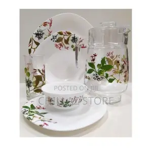 Luminarc Plates, Cups, Bowls Glass Dinnerware Set, 46