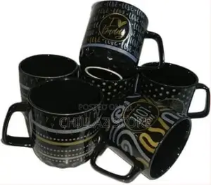 6 Pieces of Silver and Gold Printed Coffee Tea Cups Mugs