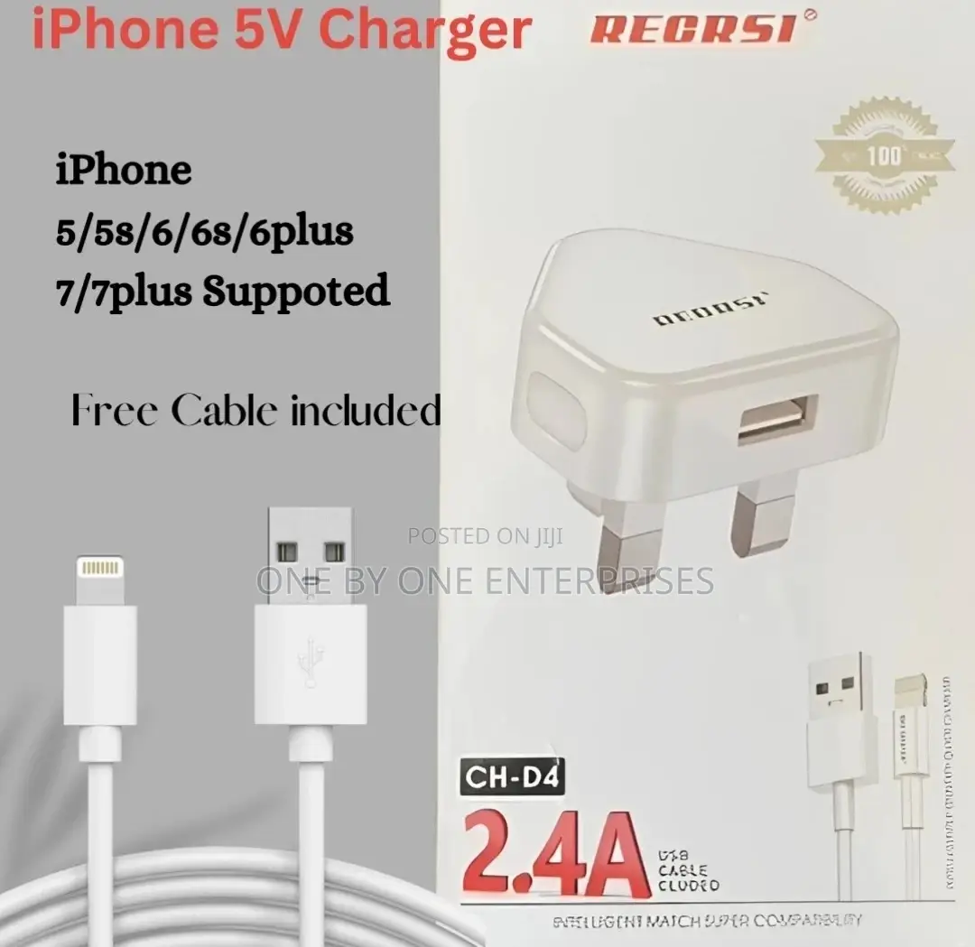 iPhone Charger for 5/5s/6/6plus/7/7plus/8 5v -2.4a