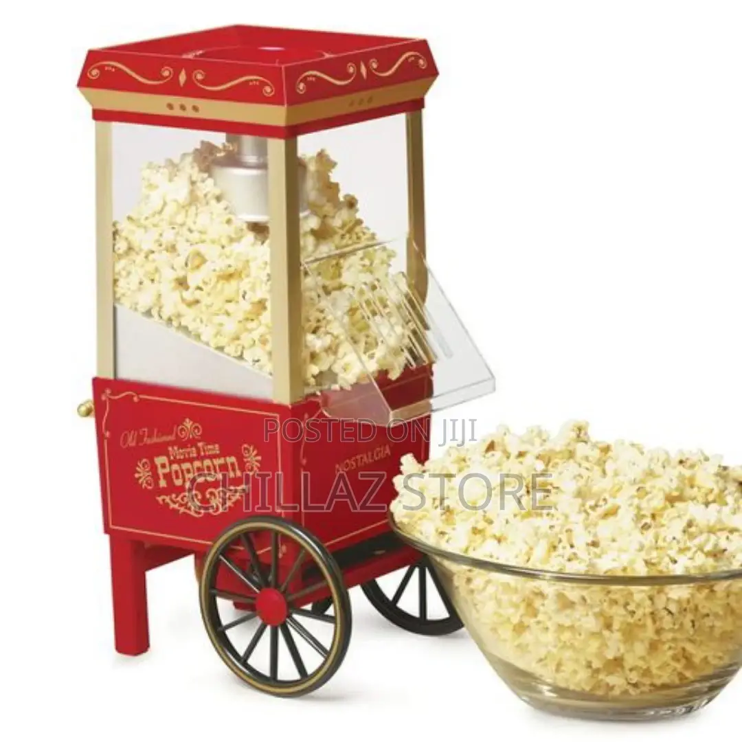 Popcorn Maker Machine With Wheels- Red