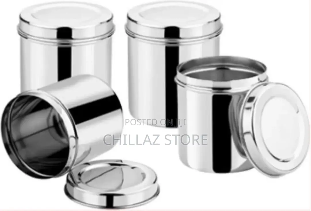 Stainless Steel Deep Tins With Lids (Set