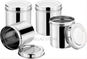 Stainless Steel Deep Tins With Lids (Set