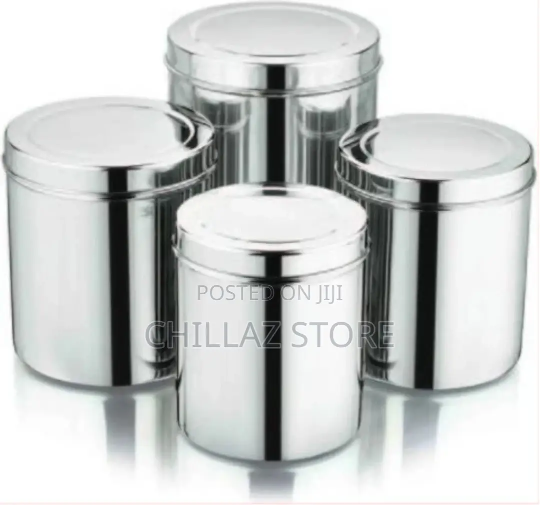 Stainless Steel Deep Tins With Lids (Set