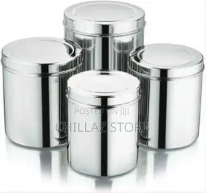 Stainless Steel Deep Tins With Lids (Set