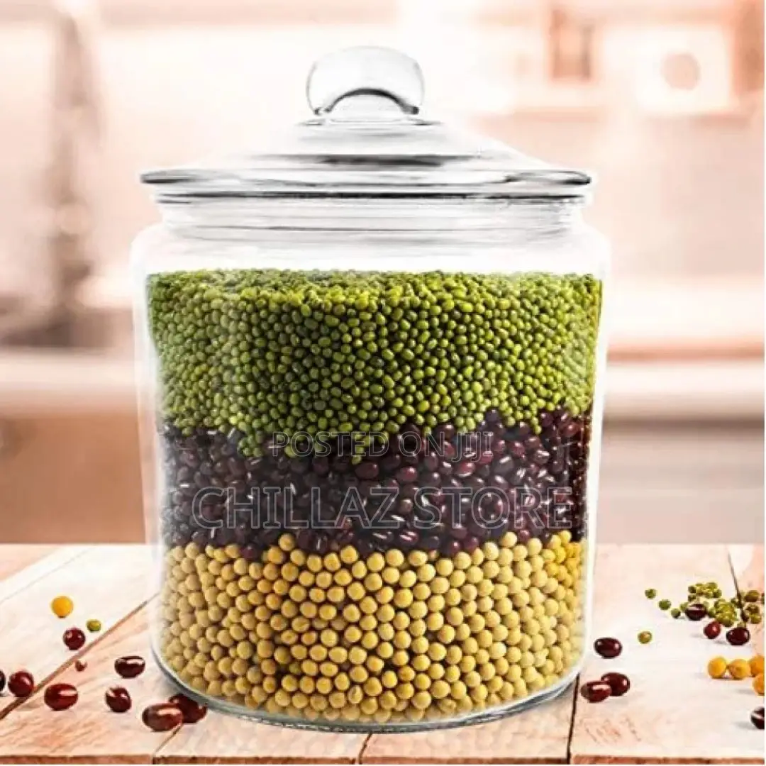 Glass Sweet Cookie Candy Jar Cereal Food Storage Container