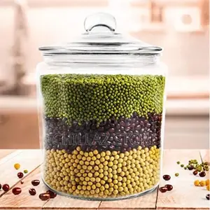 Glass Sweet Cookie Candy Jar Cereal Food Storage Container