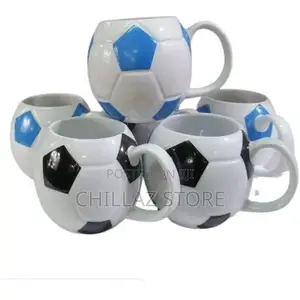 6 Pieces of Round Football Pot Coffee Tea Cups Mugs-