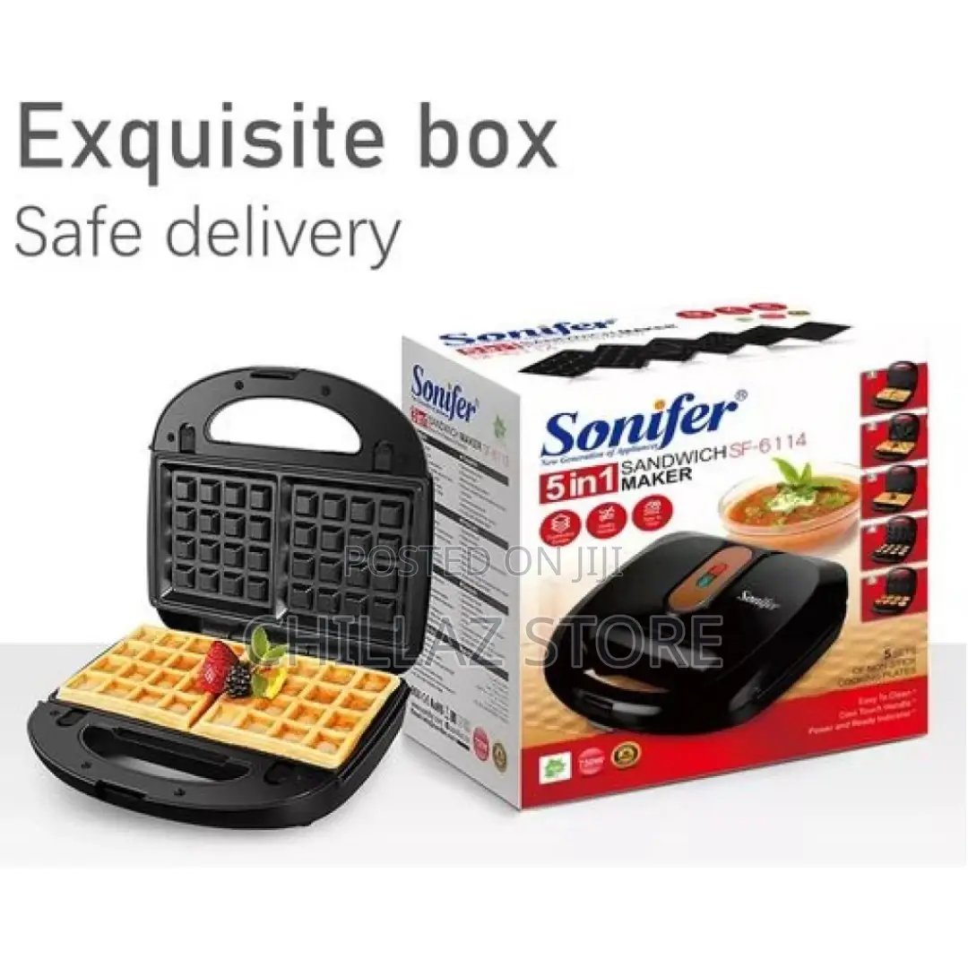 Sonifer 5 In1 Waffle Donut Sandwich Maker Pan Iron