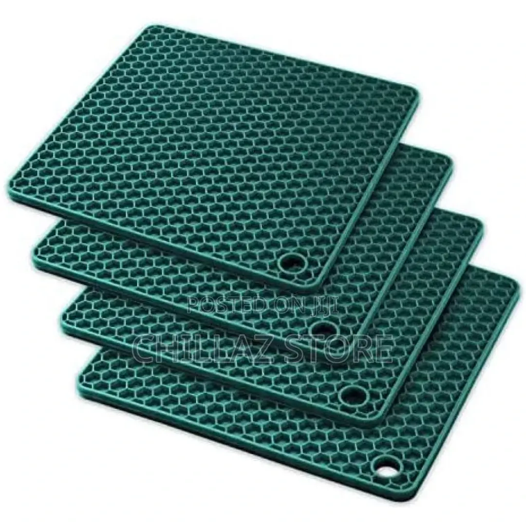 4 PC Square Silicone Trivet Pot Holders Drying Heat