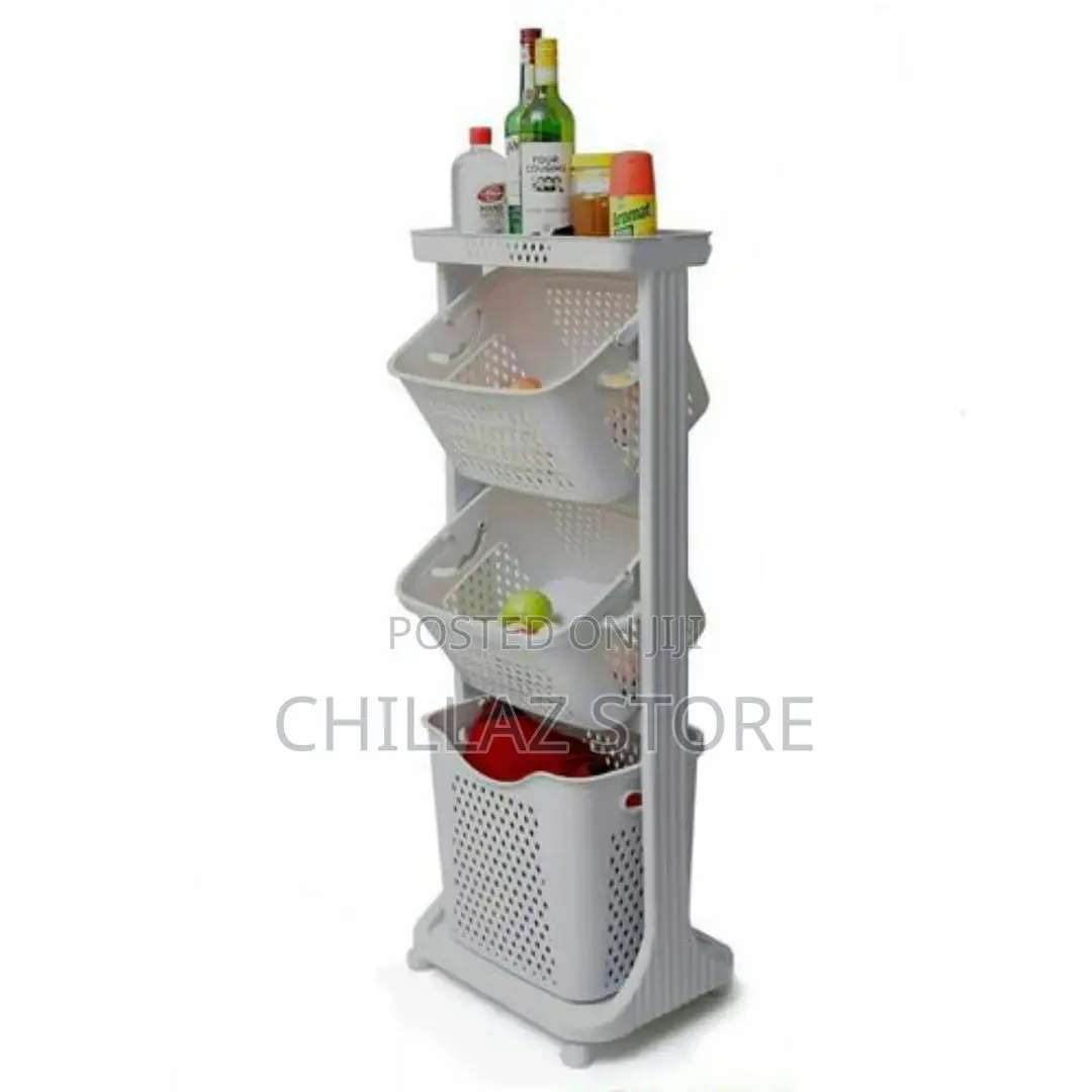 4 Tier Plastic Bathroom Storage Organizer Rack Trolley