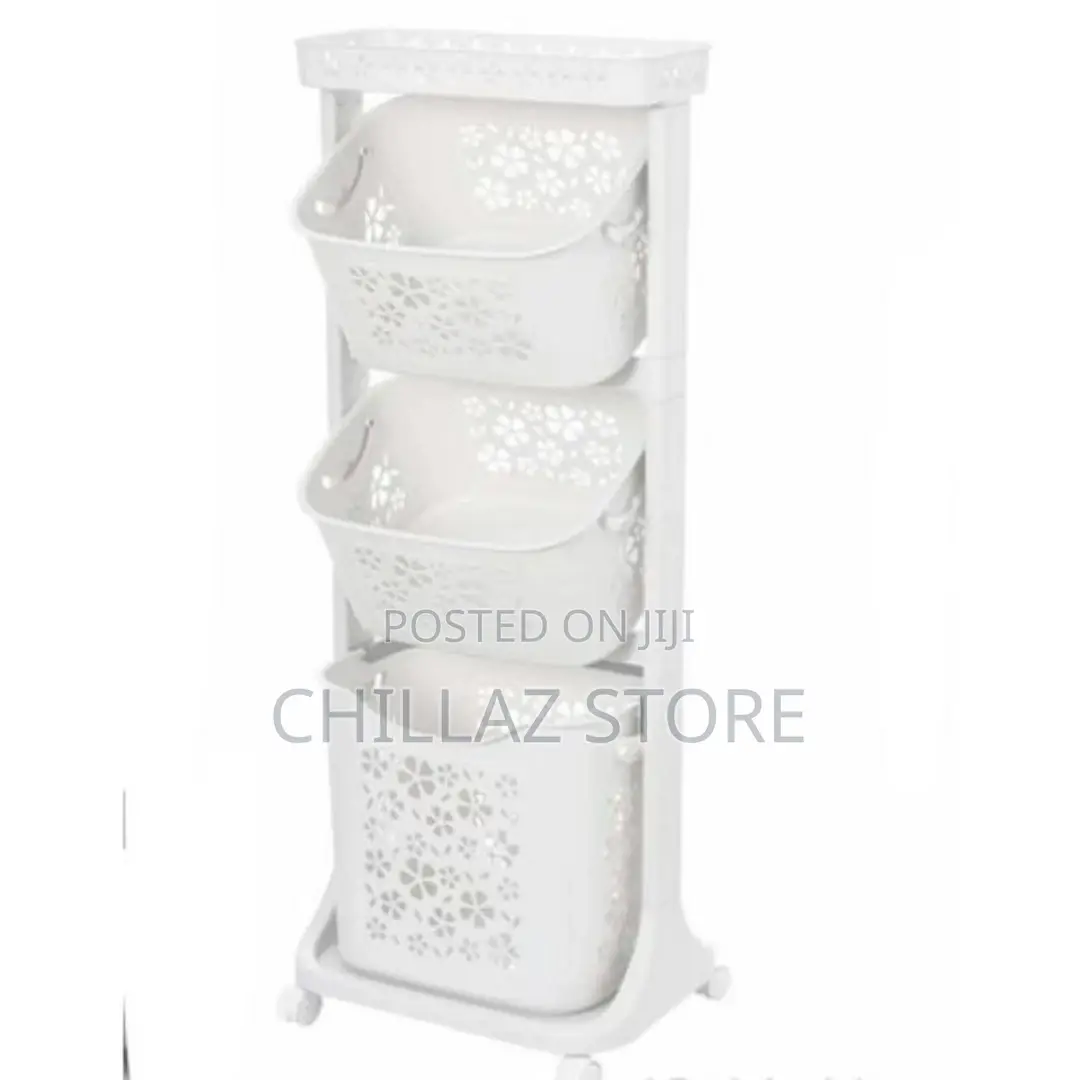 4 Tier Plastic Bathroom Storage Organizer Rack Trolley