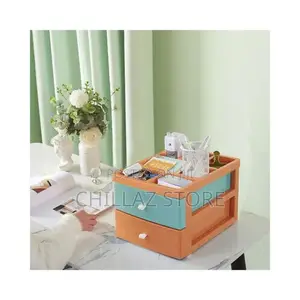 2tier Drawer Mini Storage Unit Tower Desktop Makeup Box