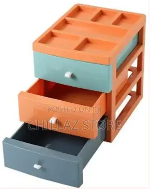 3 Tier Drawer Mini Storage Unit Tower Desktop Makeup Box