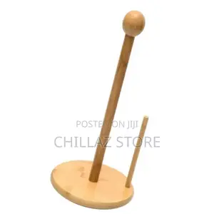 Bamboo Toilet Paper Holder Standing Rolltissue Storage Stand