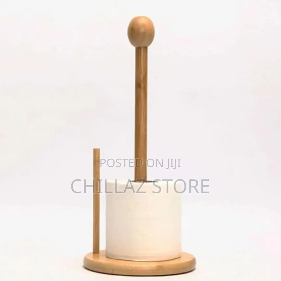 Bamboo Toilet Paper Holder Standing Rolltissue Storage Stand