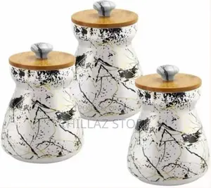 3 PC Ceramic Sugar Coffee Tea Canister Storage Containers