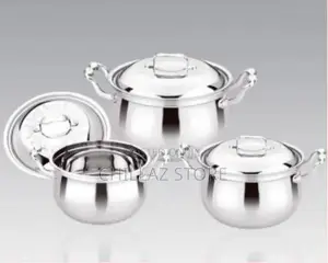 6 Piece 20, 22 24CM Stainless Steel Saucepans Cooking Pots
