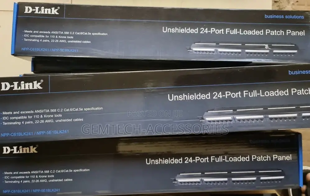 D-Link 24 Port Patch Panel Cat6 UTP Unshielded Fully-Loaded