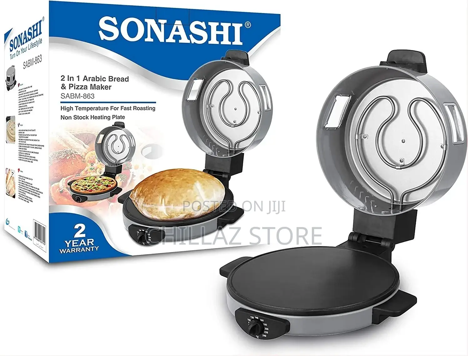 SONASHI 2-in-1 Arabic Bread Pizza Maker SABM-863 –