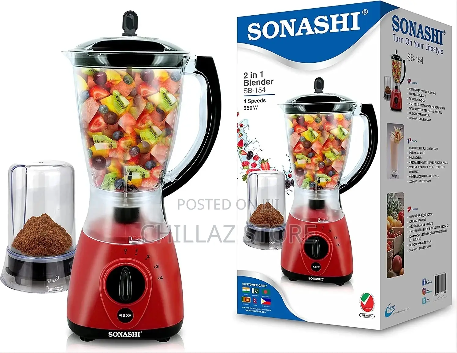 SONASHI 2 in 1 Unbreakable Jar Blender SB-