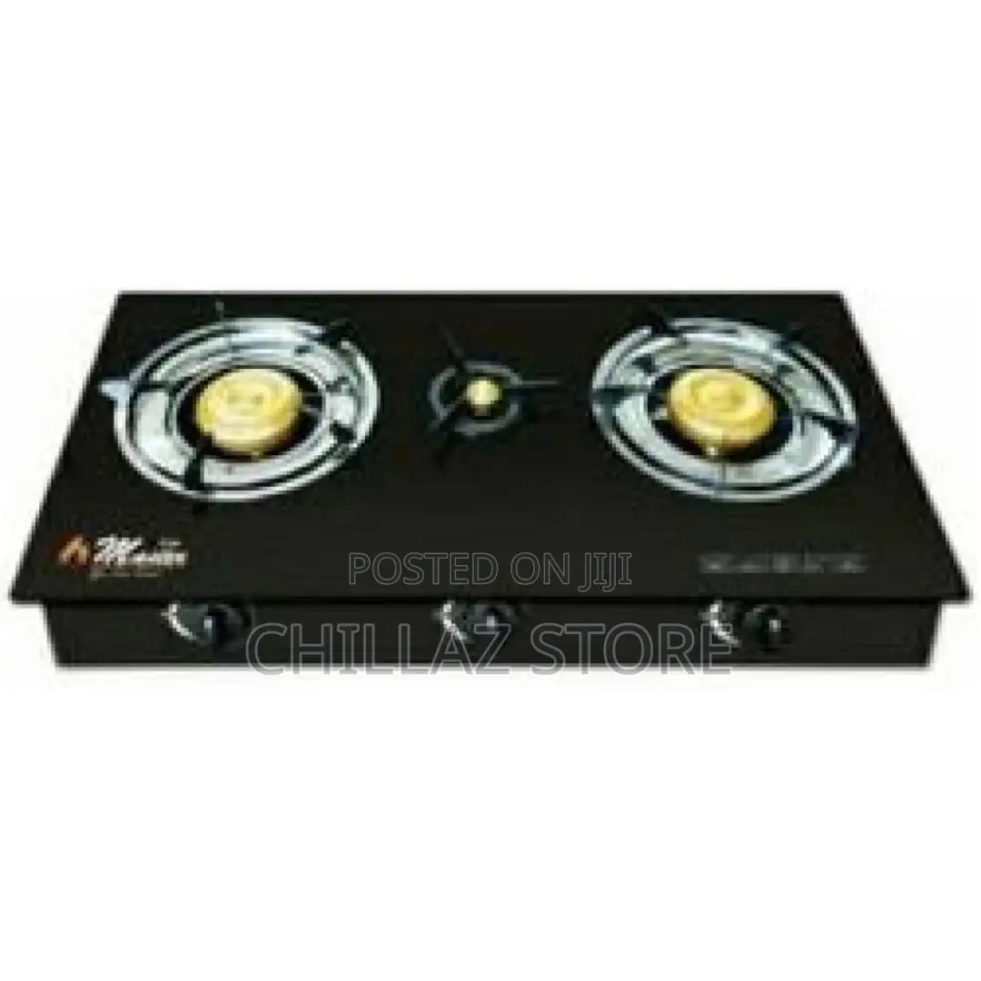 Electro Master Triple Burner Gas Cooker Tempered Glass