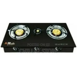 Electro Master Triple Burner Gas Cooker Tempered Glass