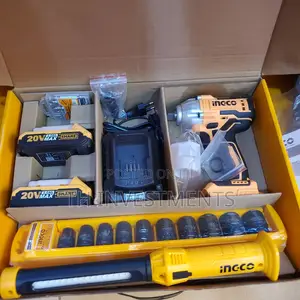 Ingco Cordless Lithium Ion Impact Wrench Combo With Torch