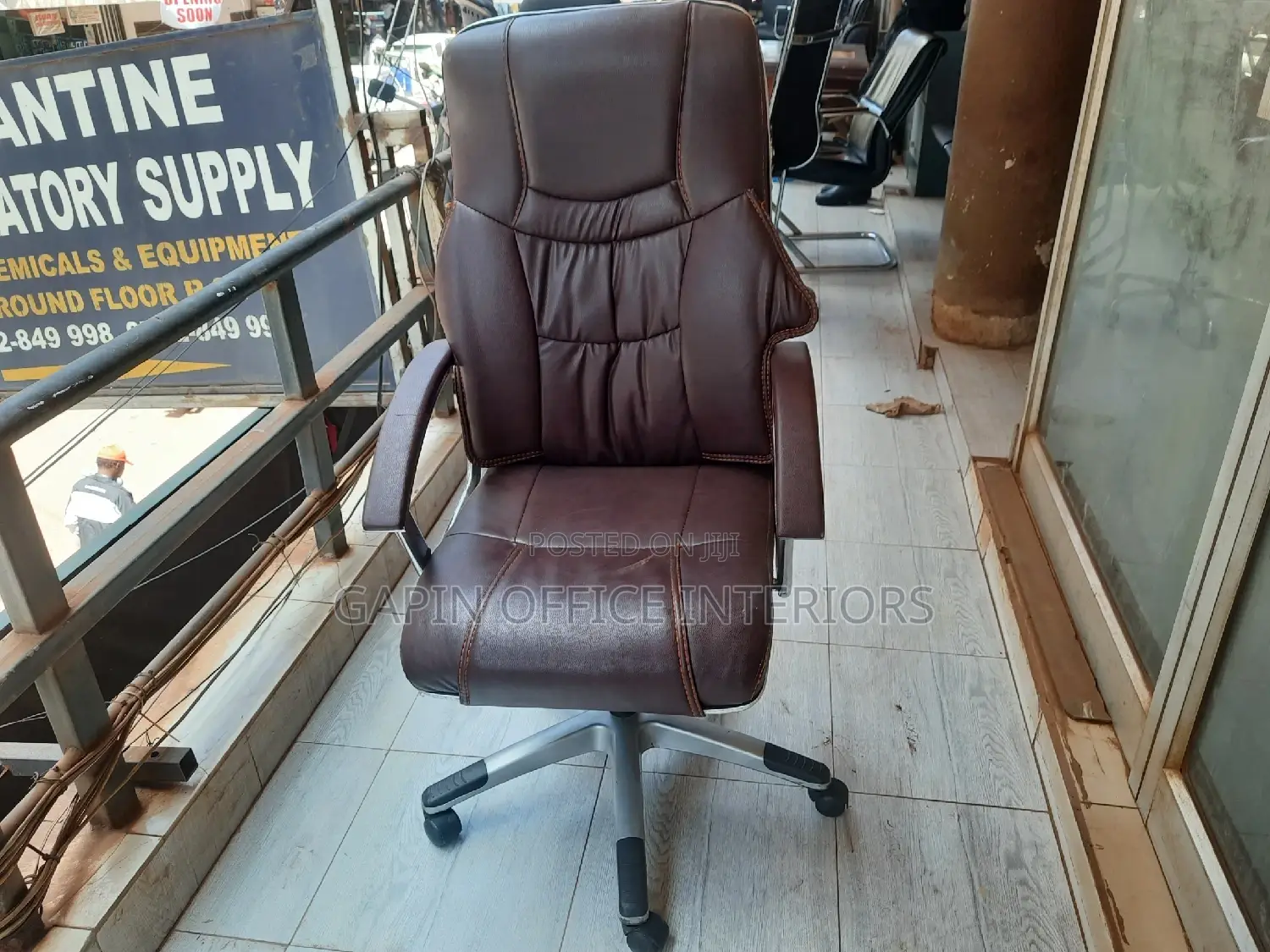 Brown Long Back Office Chair