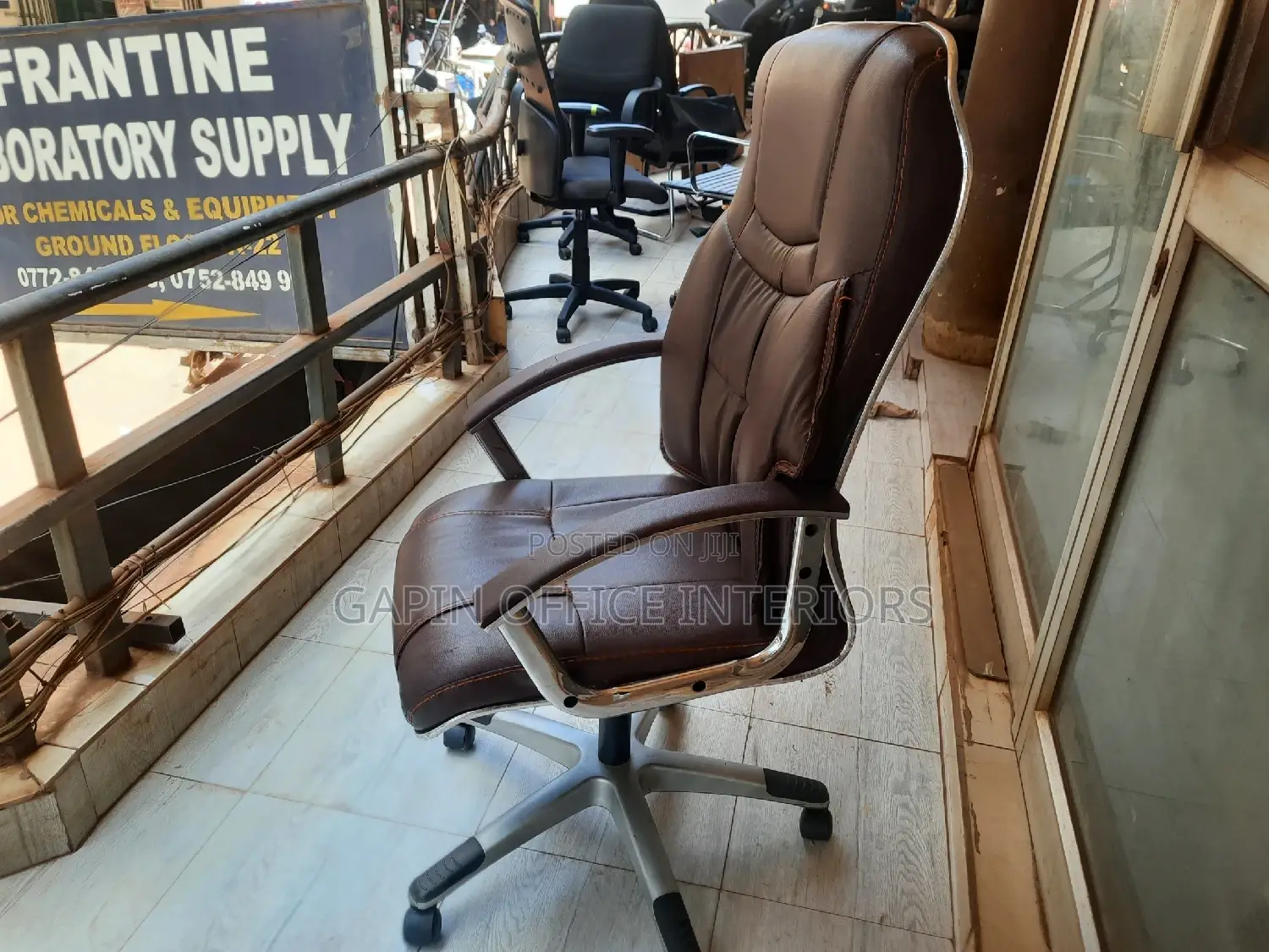 Brown Long Back Office Chair