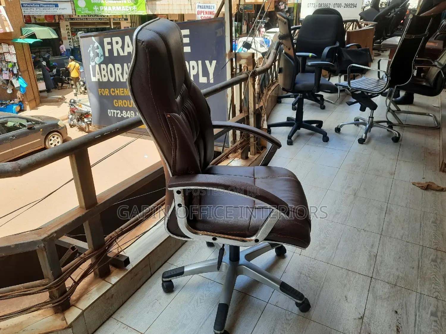 Brown Long Back Office Chair