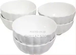 White Lined Serving Soup Bowl 6pcs – White
