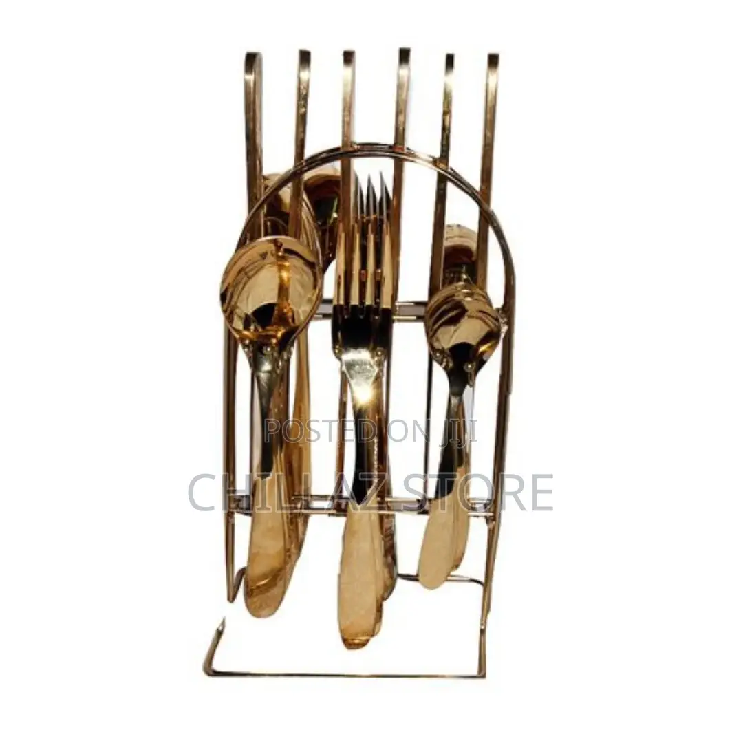 24pcs Cutlery (Forks, Spoons Knives) With a Stand –