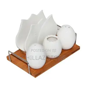 Pepper, Salt Shaker, Napkin, Toothpick Holder Set –