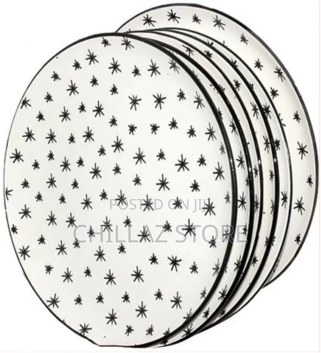 Round Star Design Dinner Plates, 6pcs –
