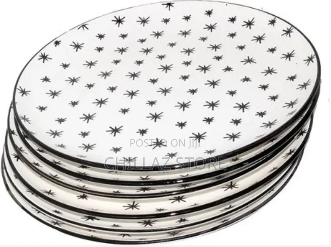 Round Star Design Dinner Plates, 6pcs –