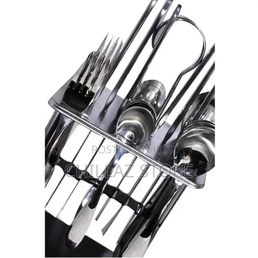 24pcs Cutlery (Forks, Spoons Knives) With a Stand –