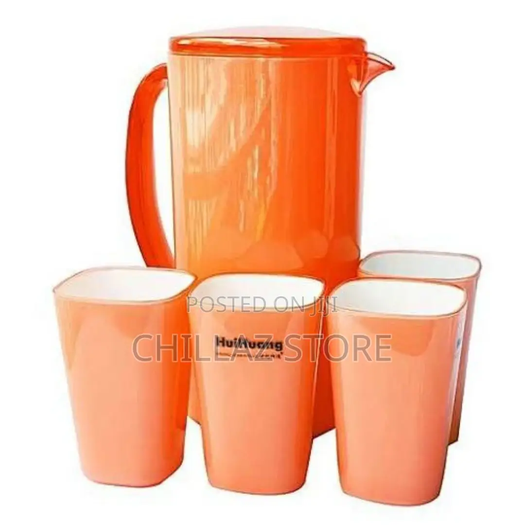 4 Piece Melamine Juice Cups and 1piece Jug Water Set-