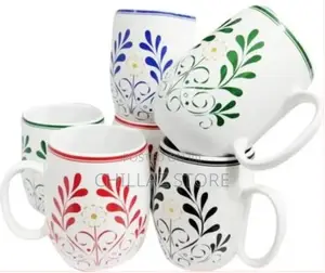 6 Pieces of Flowered Designed Pot Cups/Mugs