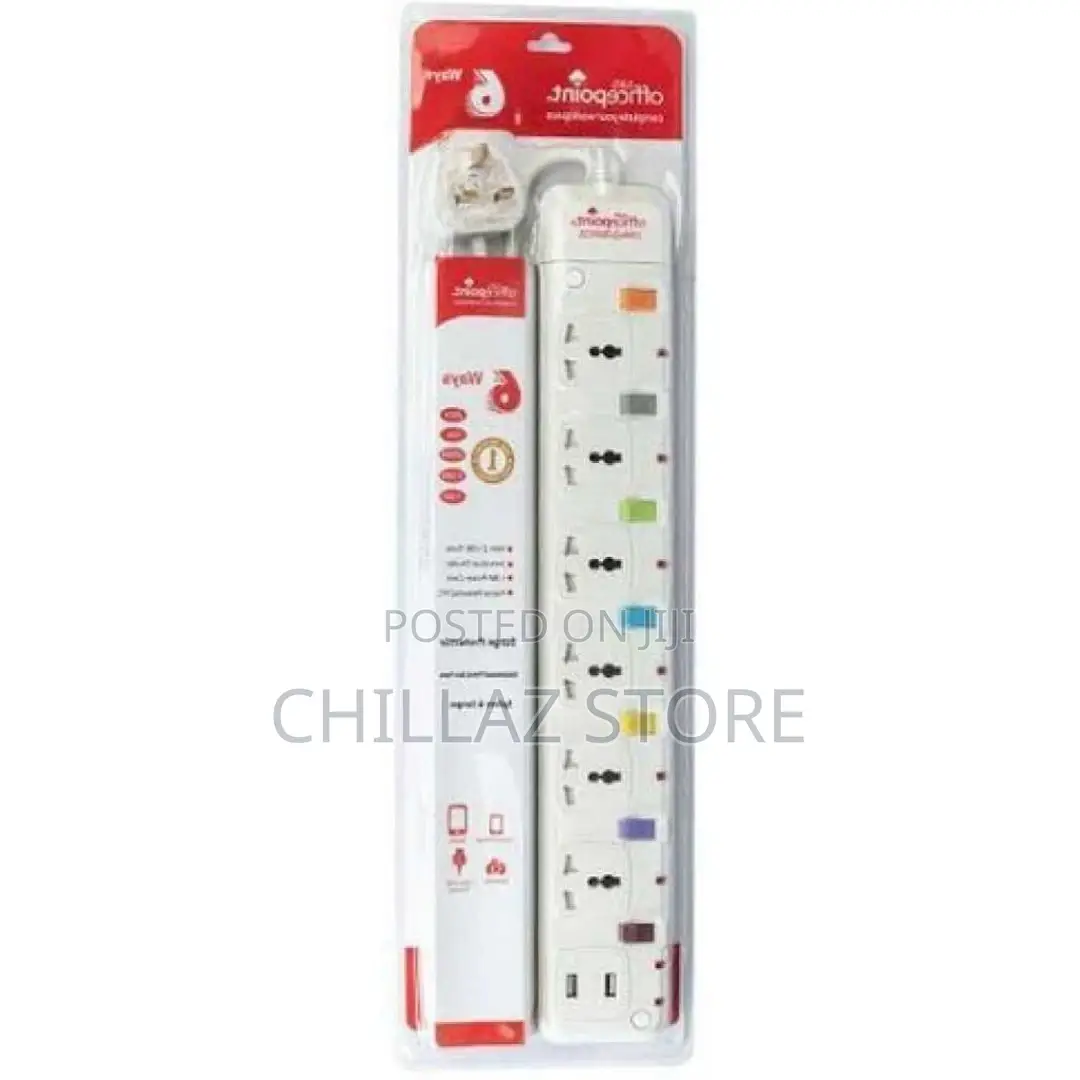Office Point 6-Way Multi-Socket Power Strip