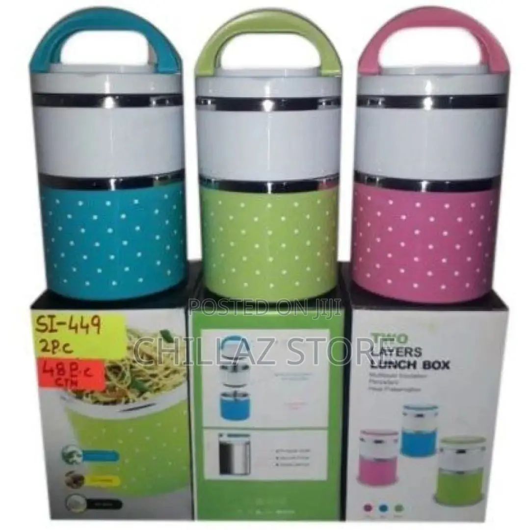 2 Layer Steel Food Insulated Lunch Box Container Tiffin