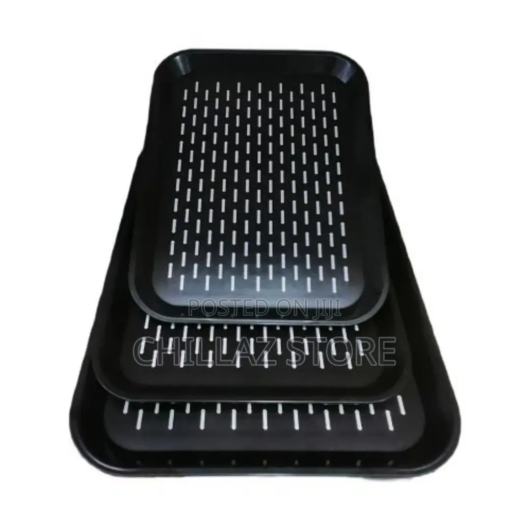 3 PCS of Rubber Non-Slip Serving Trays Platters-