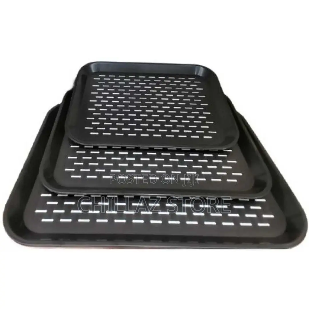 3 PCS of Rubber Non-Slip Serving Trays Platters-