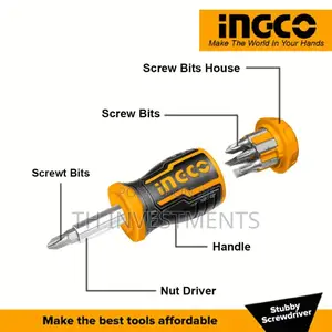 Ingco 8 in 1 25mm Stubby Screwdriver.