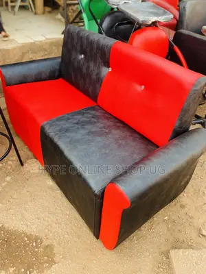Comfortable Red and Black Chairs