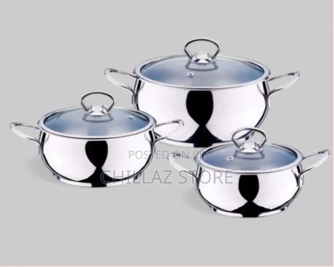 6 Piece Stainless Steel Saucepans Cookware