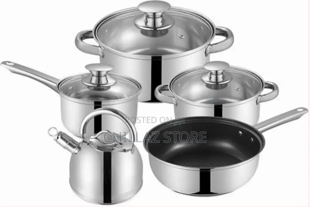 8PC Saucepans Cookware Pots With Kettle and Frying Pan