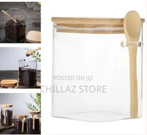 3PC Square Airtight Storage Pantry Food Glass Jars